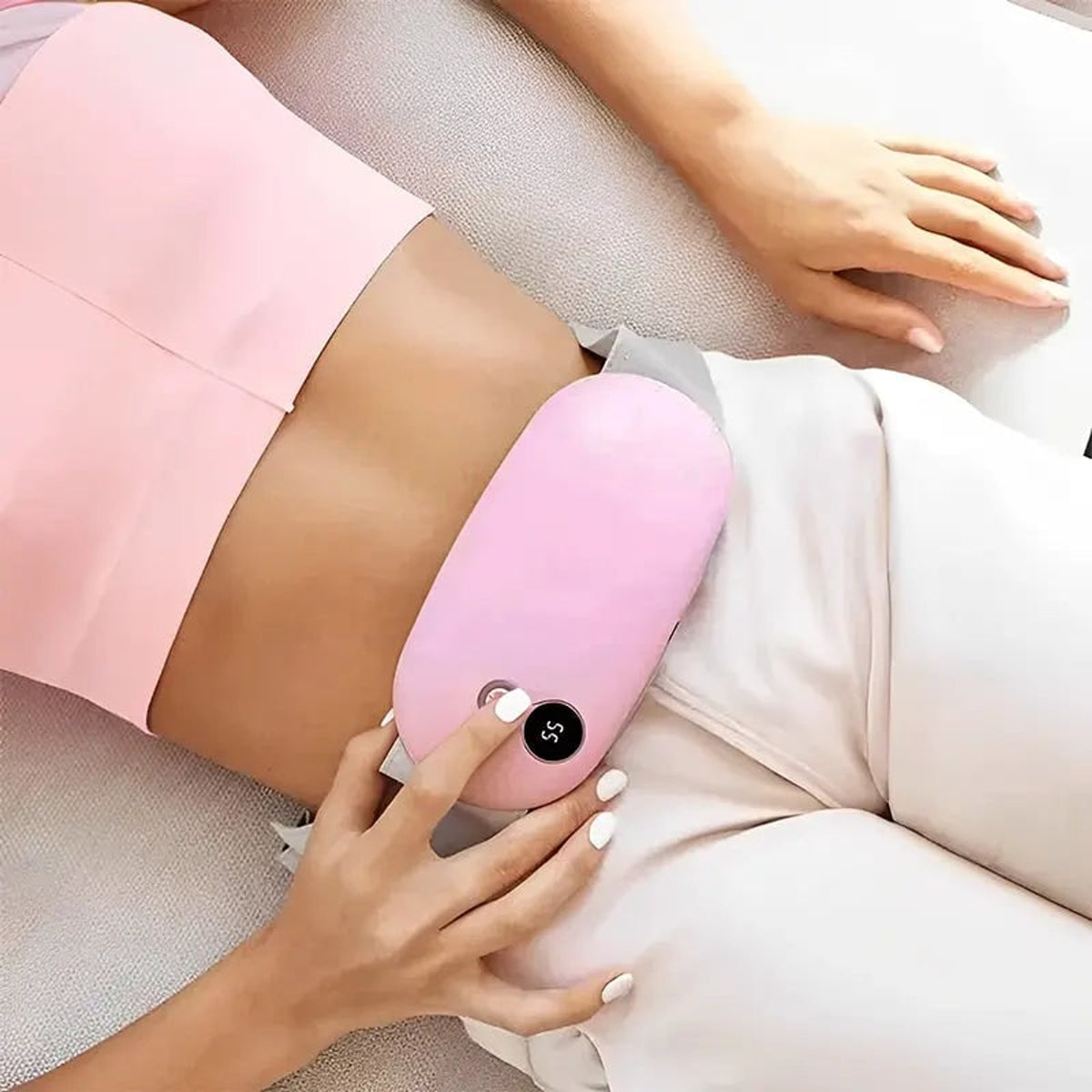Heating Pad With Massage For Menstrual Cramp Relief Portable Usb-C Cordless - Image 1