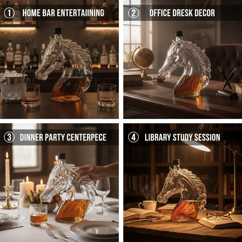 Horse Whiskey Decanter, Sculpted Glass Horse Head Spirits Bottle, Liquor Flask for Bourbon Scotch benefits