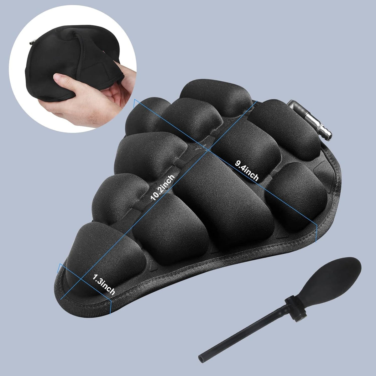 Inflatable Bike Seat Cover With Hand Pump And Elastic Straps - Image 9