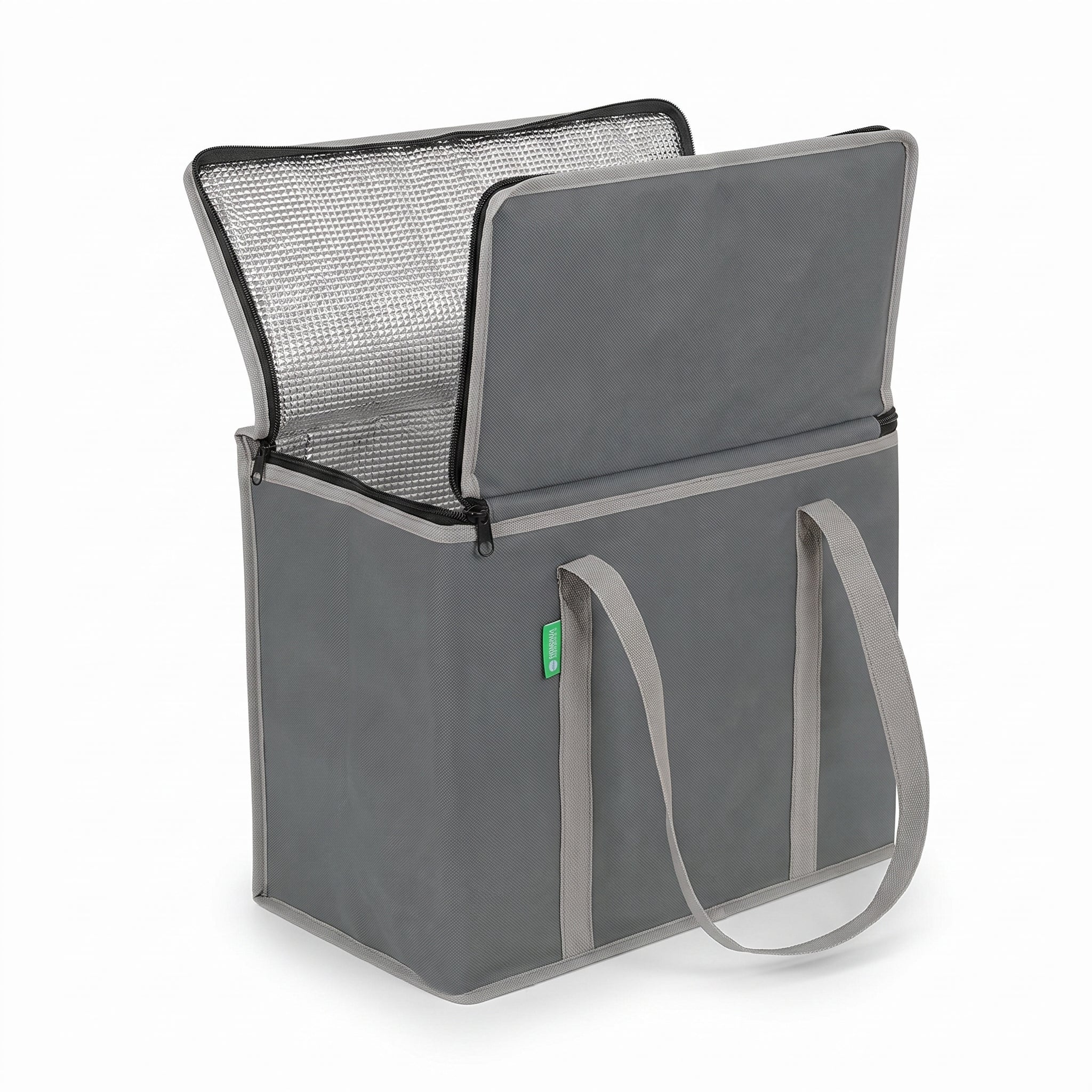 Lunch Bag Insulated Cooler Set Two Gray Foldable - angle