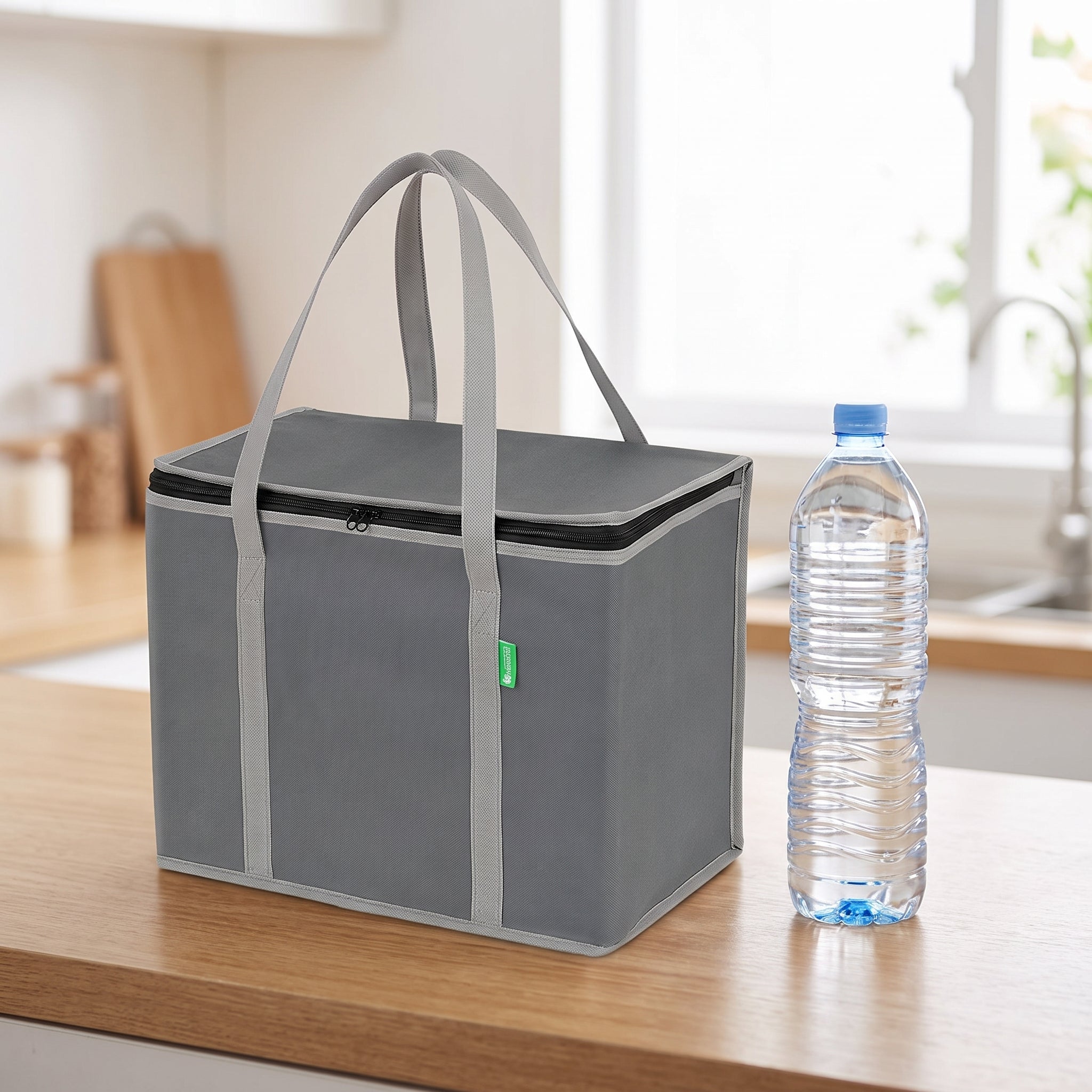 Lunch Bag Insulated Cooler Set Two Gray Foldable - scale