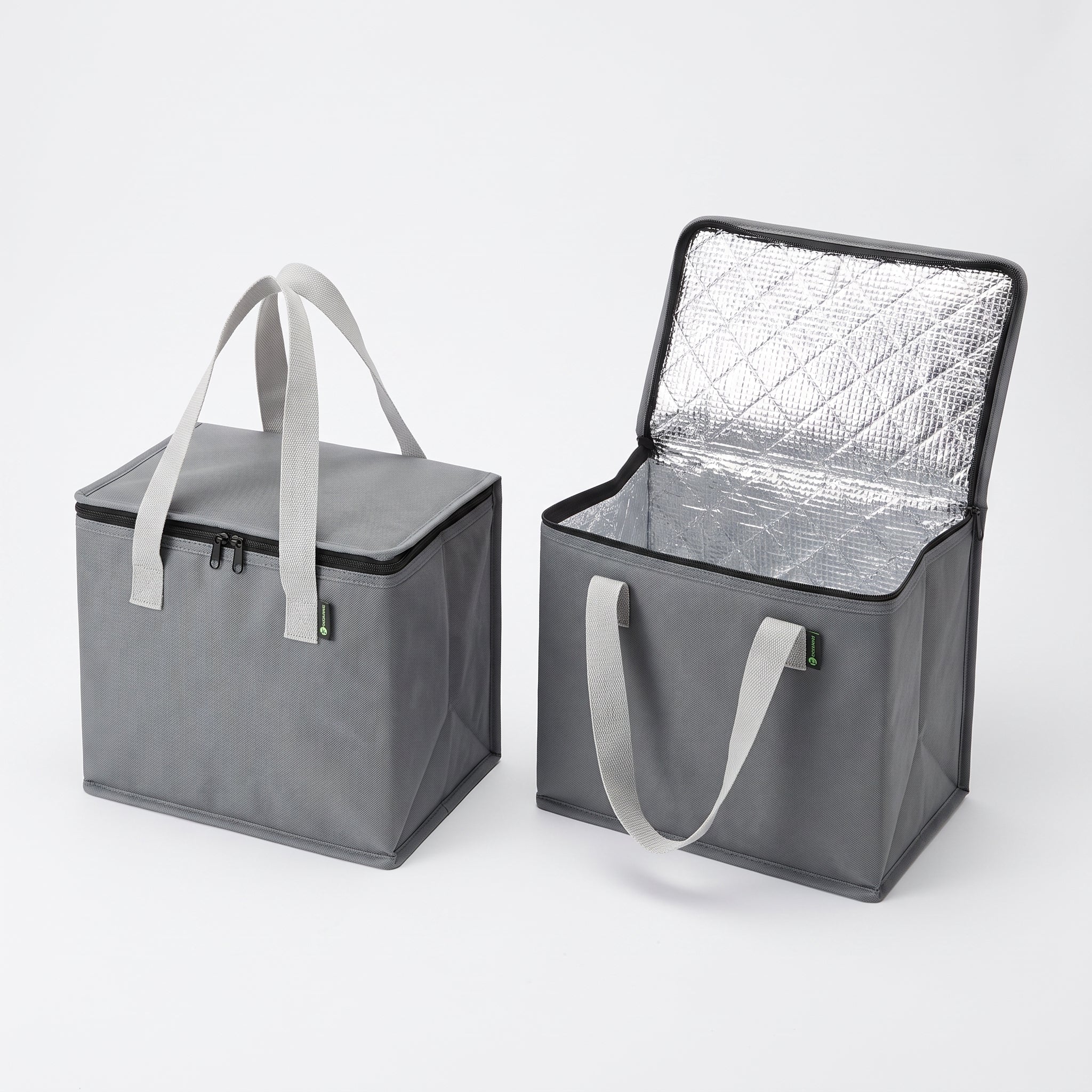 Shopping Bag Cooler Insulated Set Gray Foldable Food - studio