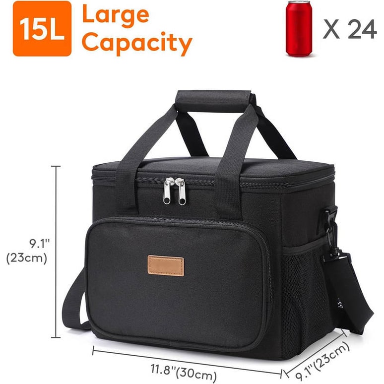 Insulated Lunch Bag Cooler Bag Soft Sided Storage Bag Strap - Image 5