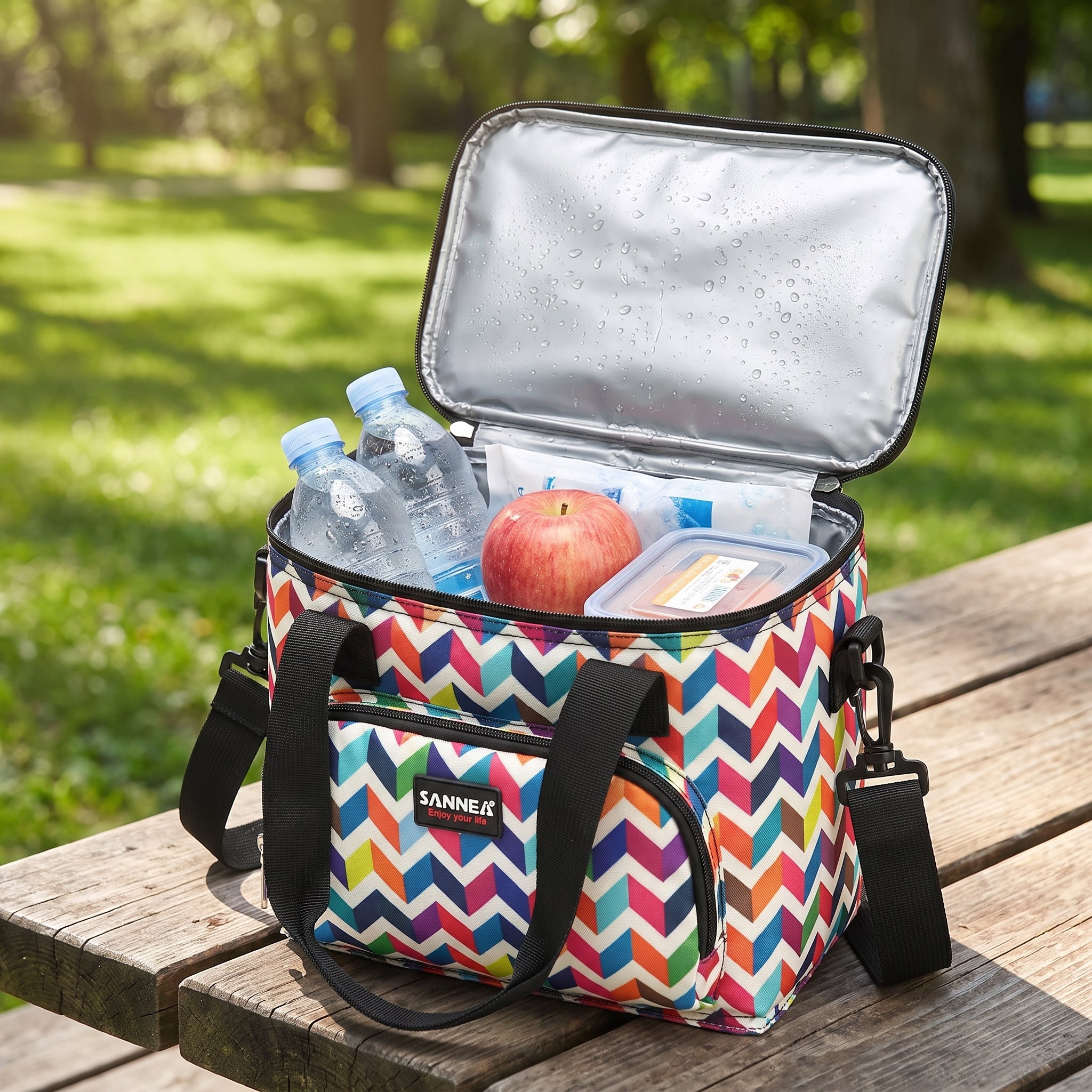 Lunch Bag Insulated Portable Cooler Strap Multi-Patterned - Image 1