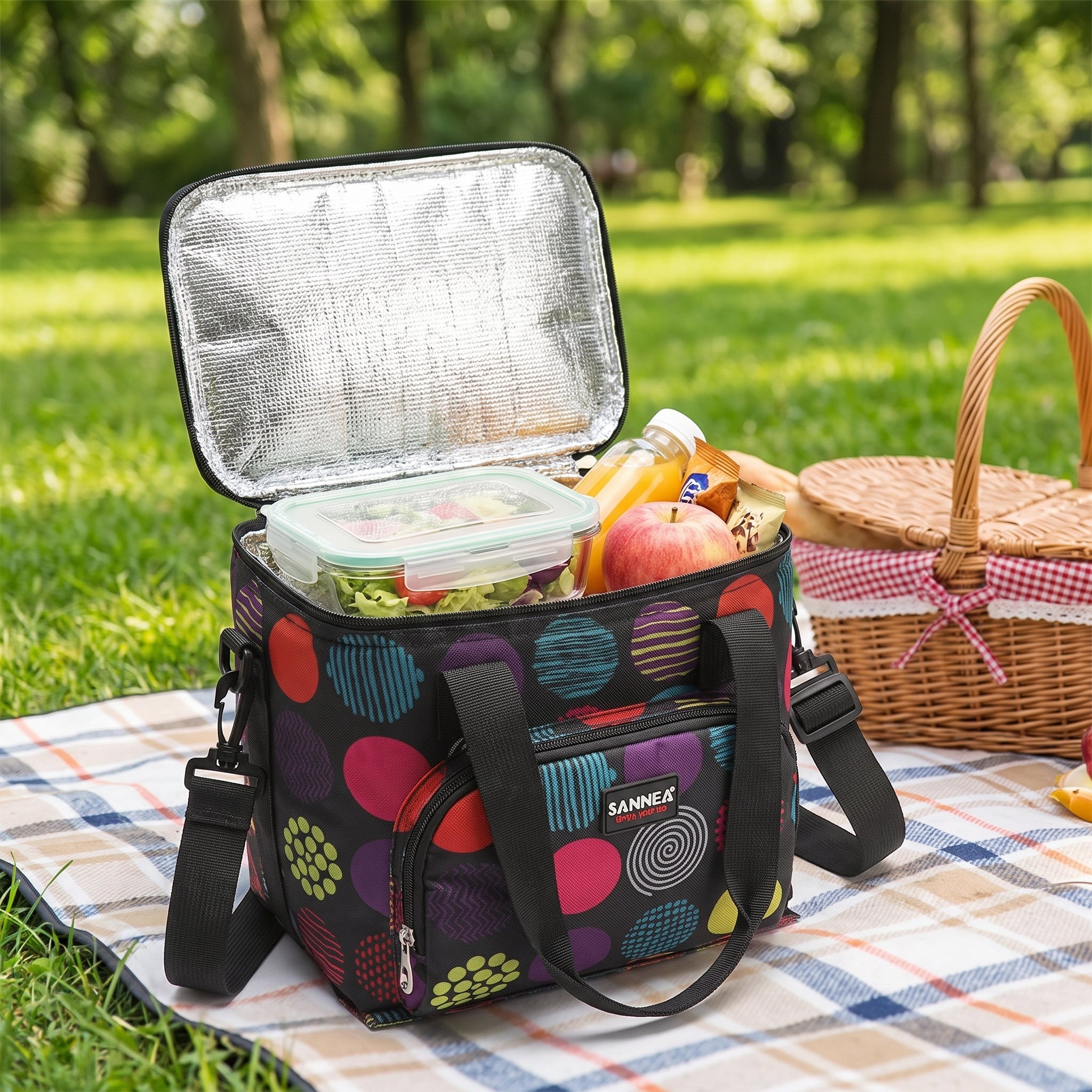 Lunch Bag Insulated Portable Cooler Strap Multi-Patterned - Image 6