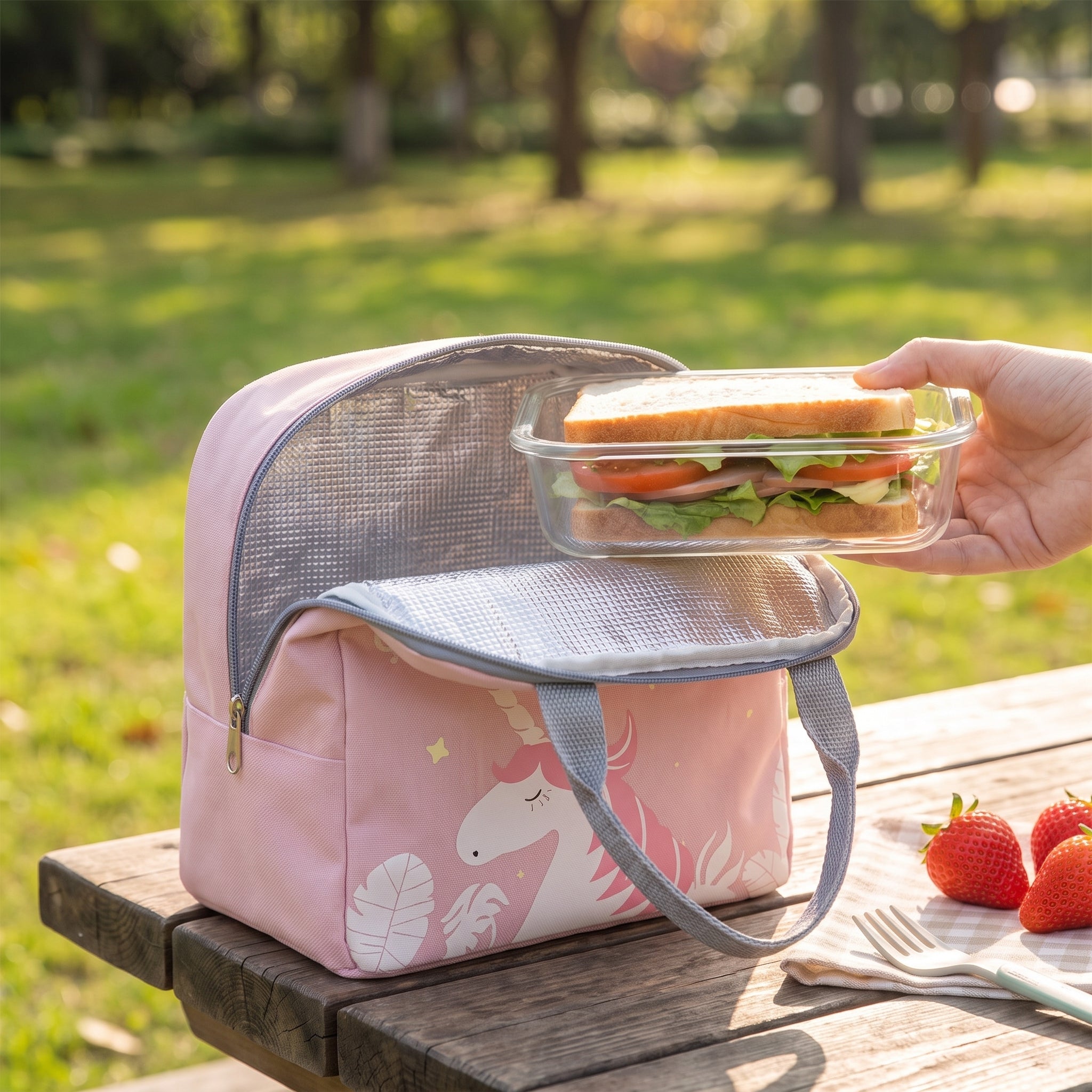 Lunch Bag Insulated for Work Cooler Food Storage Cute Print - Image 9