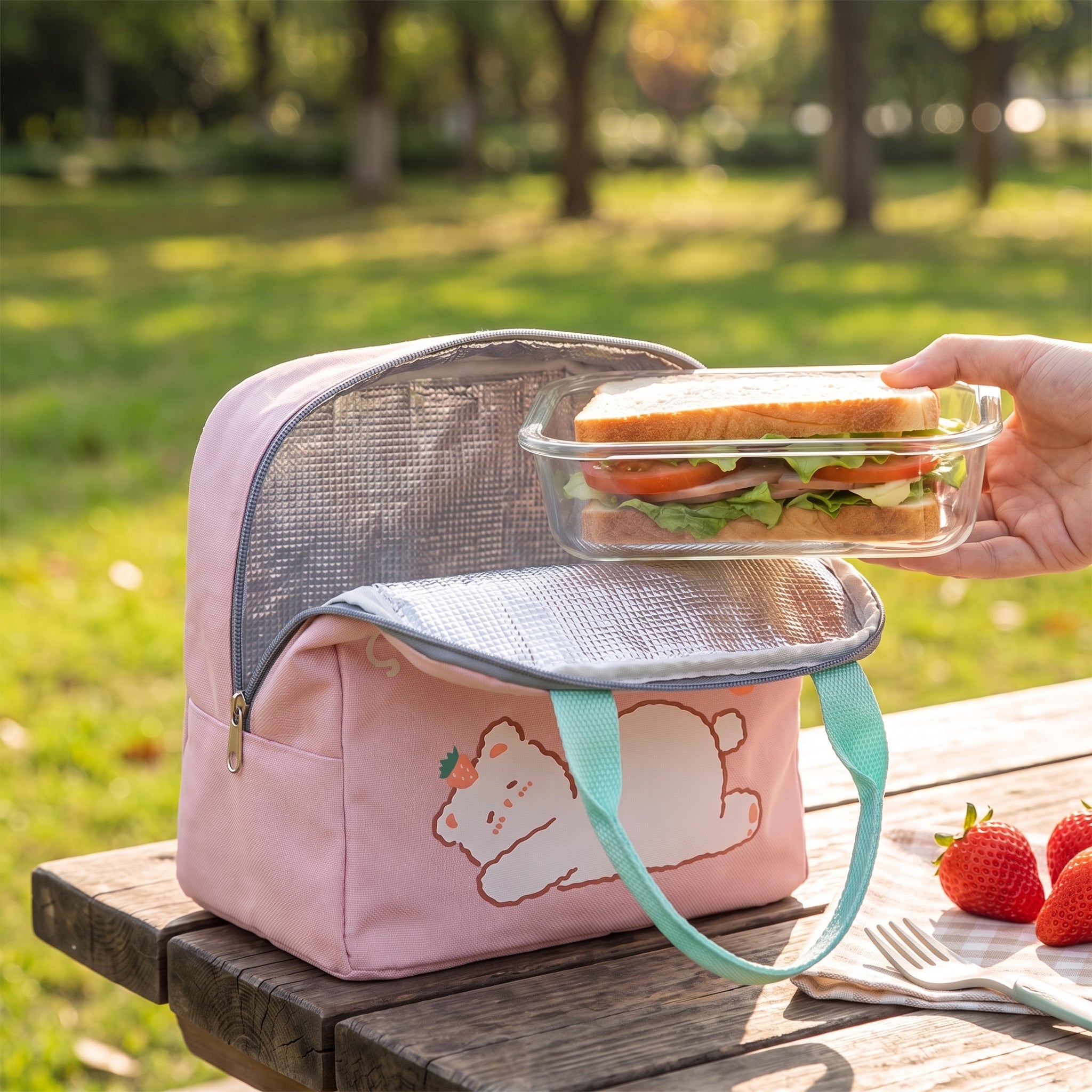 Lunch Bag Insulated for Work Cooler Food Storage Cute Print - hero