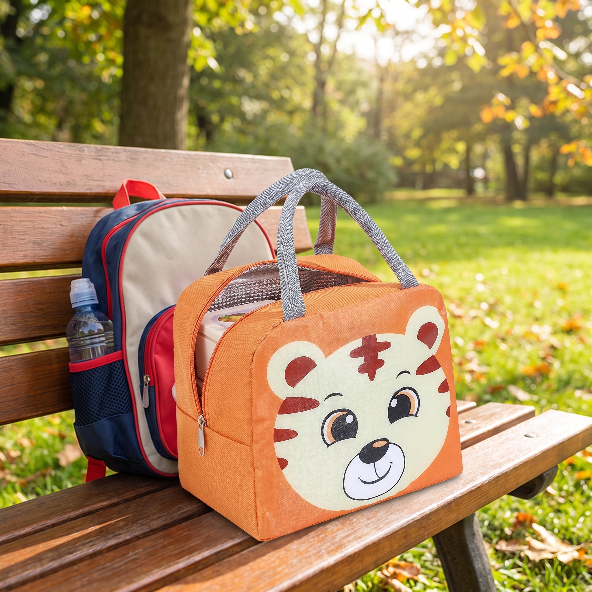 Lunch Bag Insulated Cooler Cartoon Animal Portable - in-use