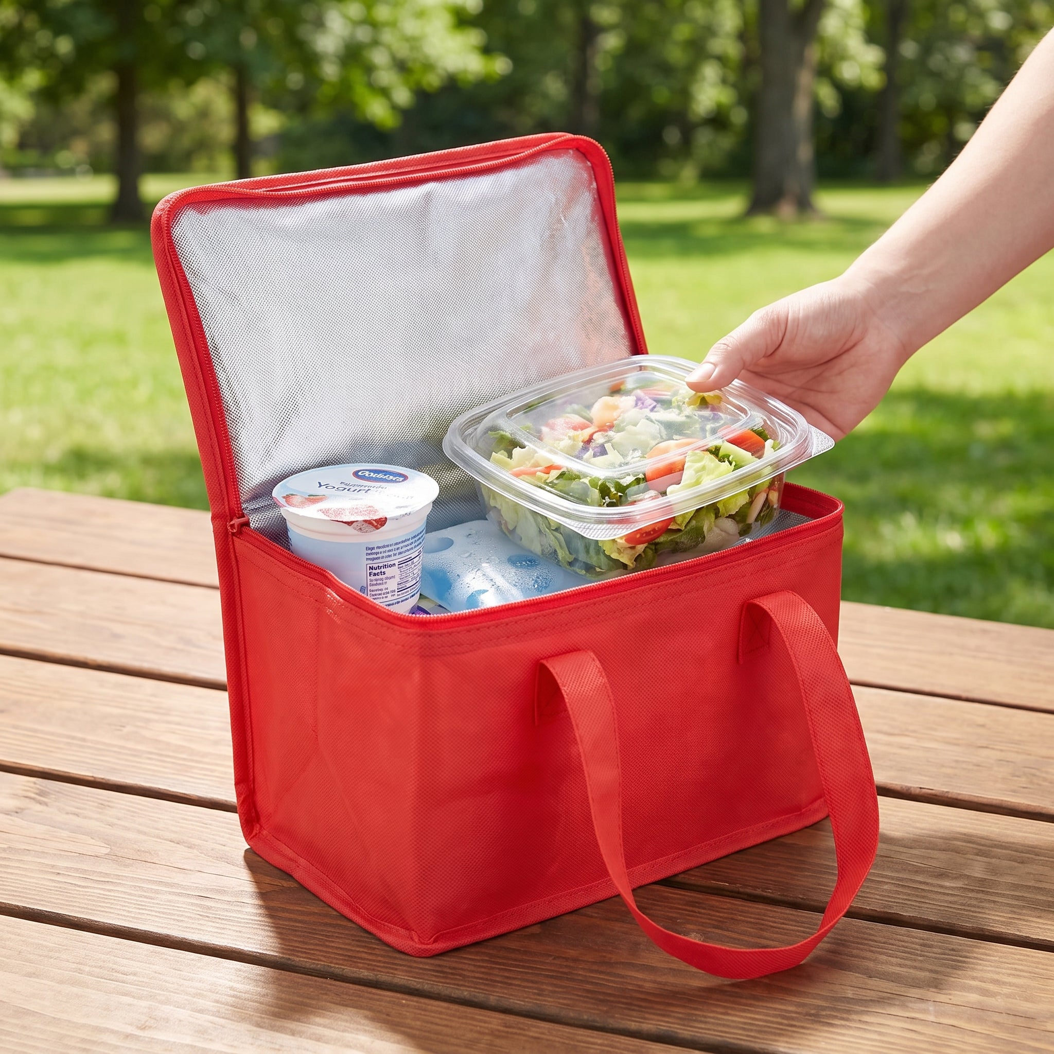 Lunch Bag Insulated Food Storage Cooler Portable Design - in-use