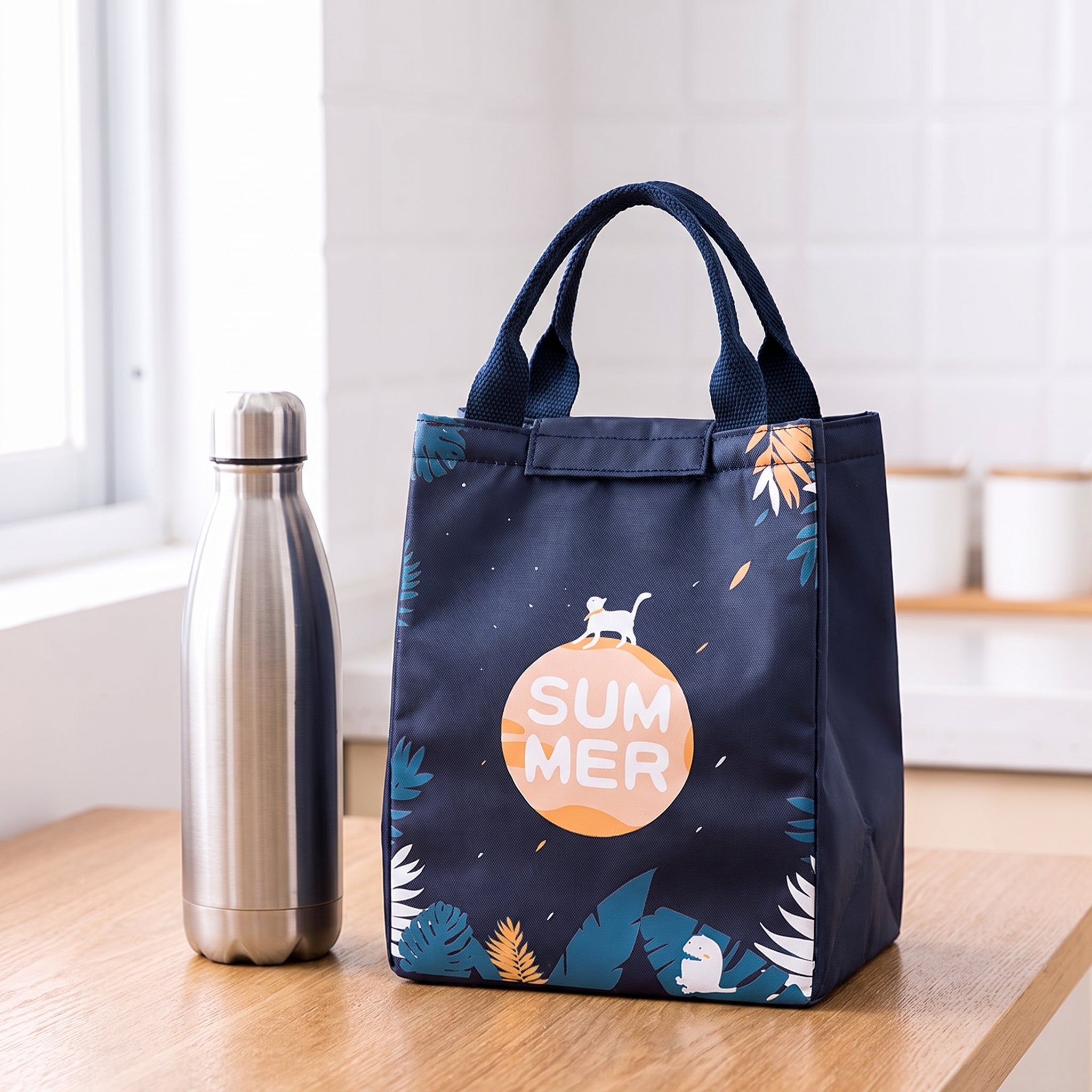 Lunch Bag Insulated for Work Cooler Food Storage Cute Print - scale