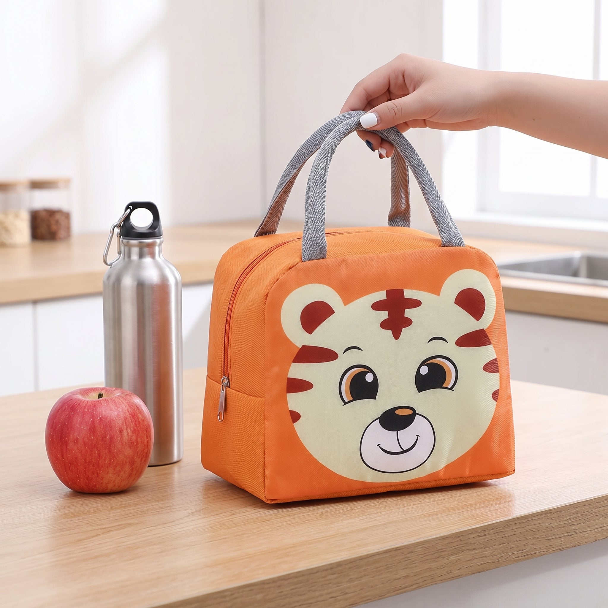 Lunch Bag Insulated Cooler Cartoon Animal Portable - scale