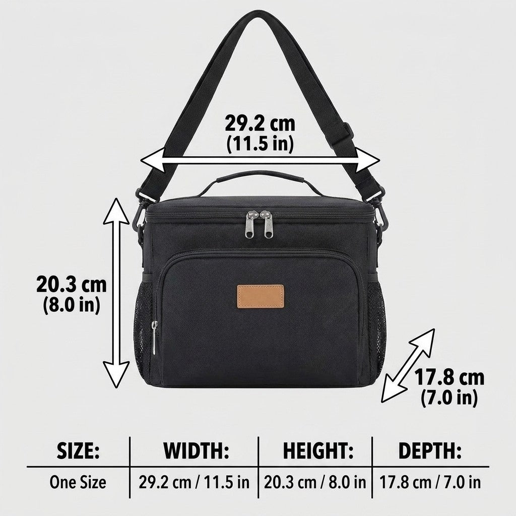 insulated lunch bag dimensions and size guide