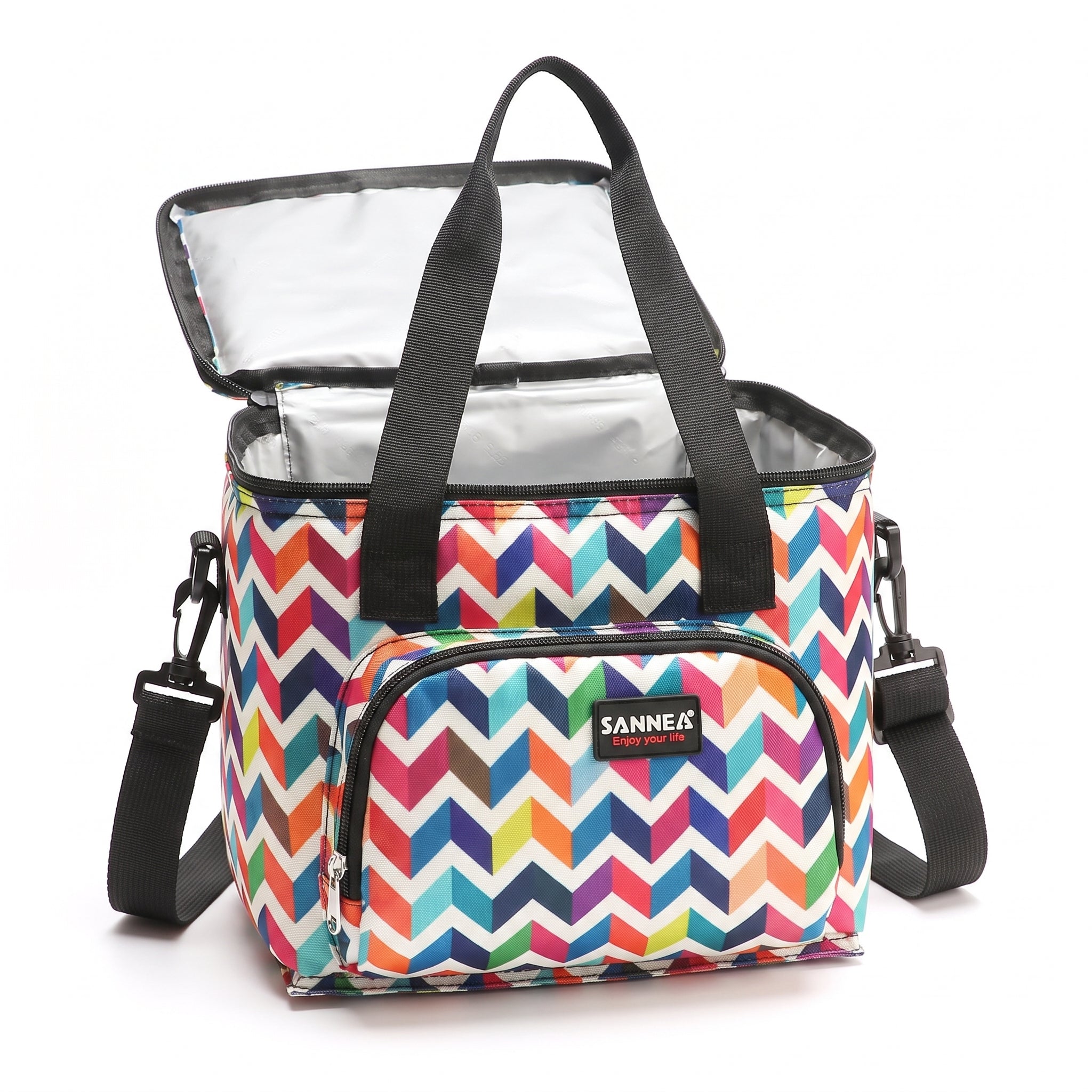 Lunch Bag Insulated Portable Cooler Strap Multi-Patterned - studio