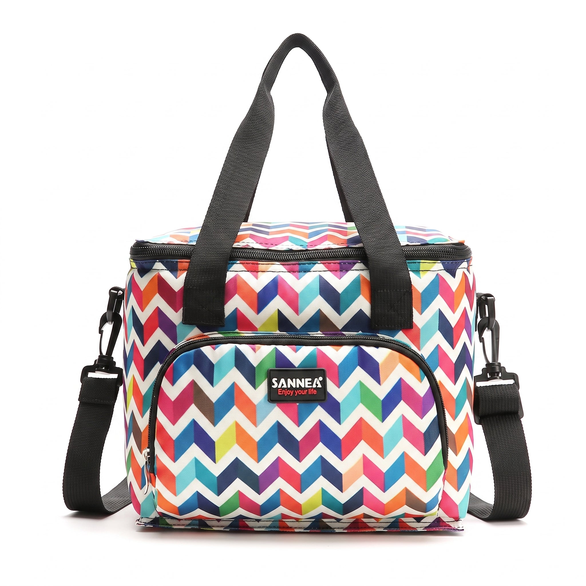 Lunch Bag Insulated Portable Cooler Strap Multi-Patterned - studio