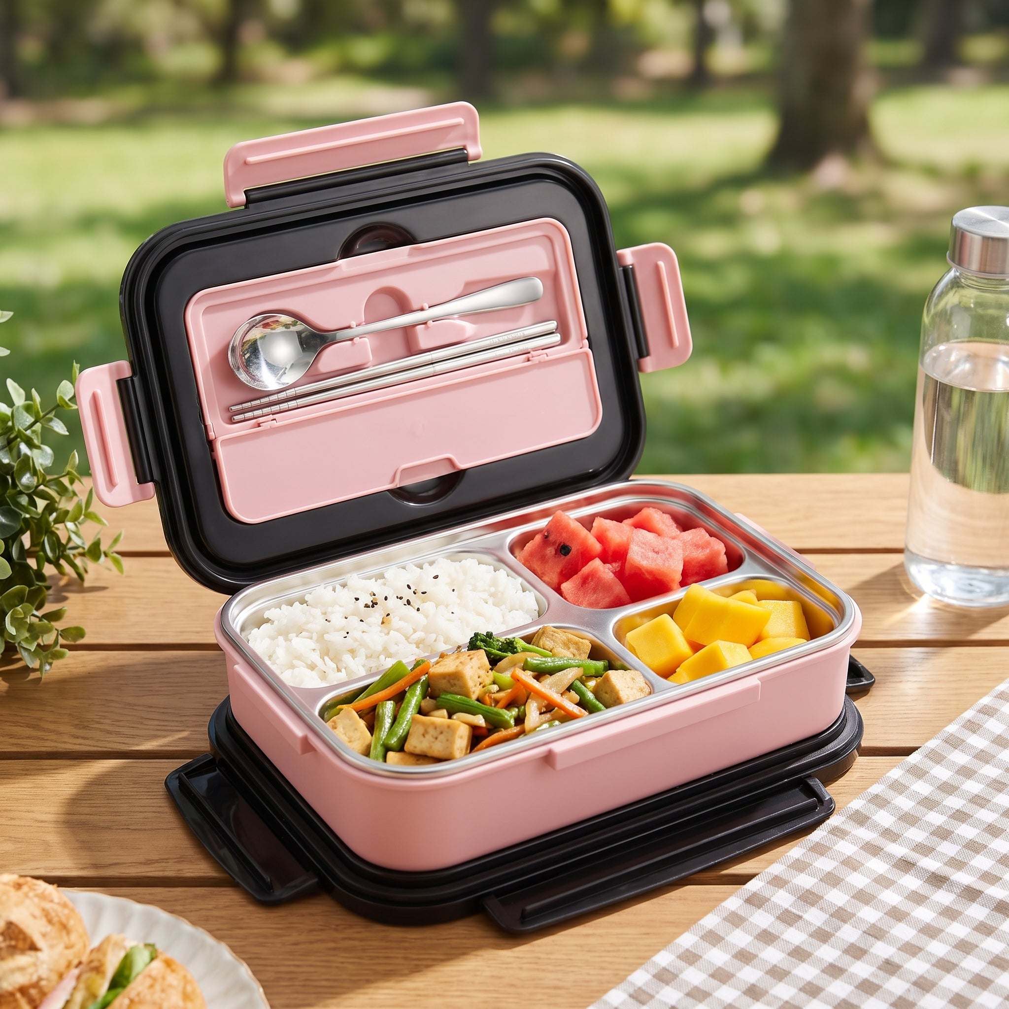 Stainless Steel Lunch Box Bento Meal Prep Food Storage Container - hero