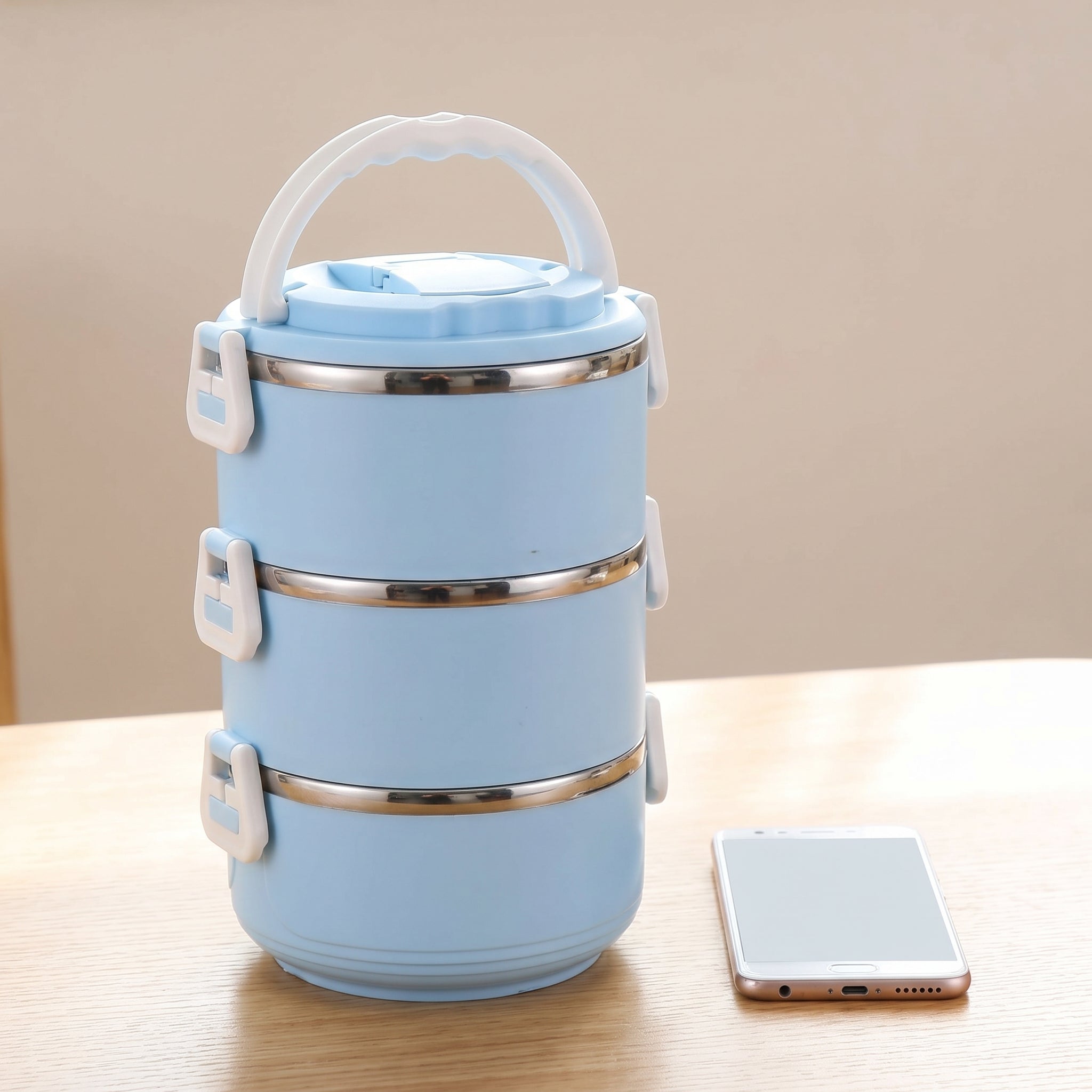 Insulated Lunch Box Bento Food Storage Container Multi-Tiered - scale