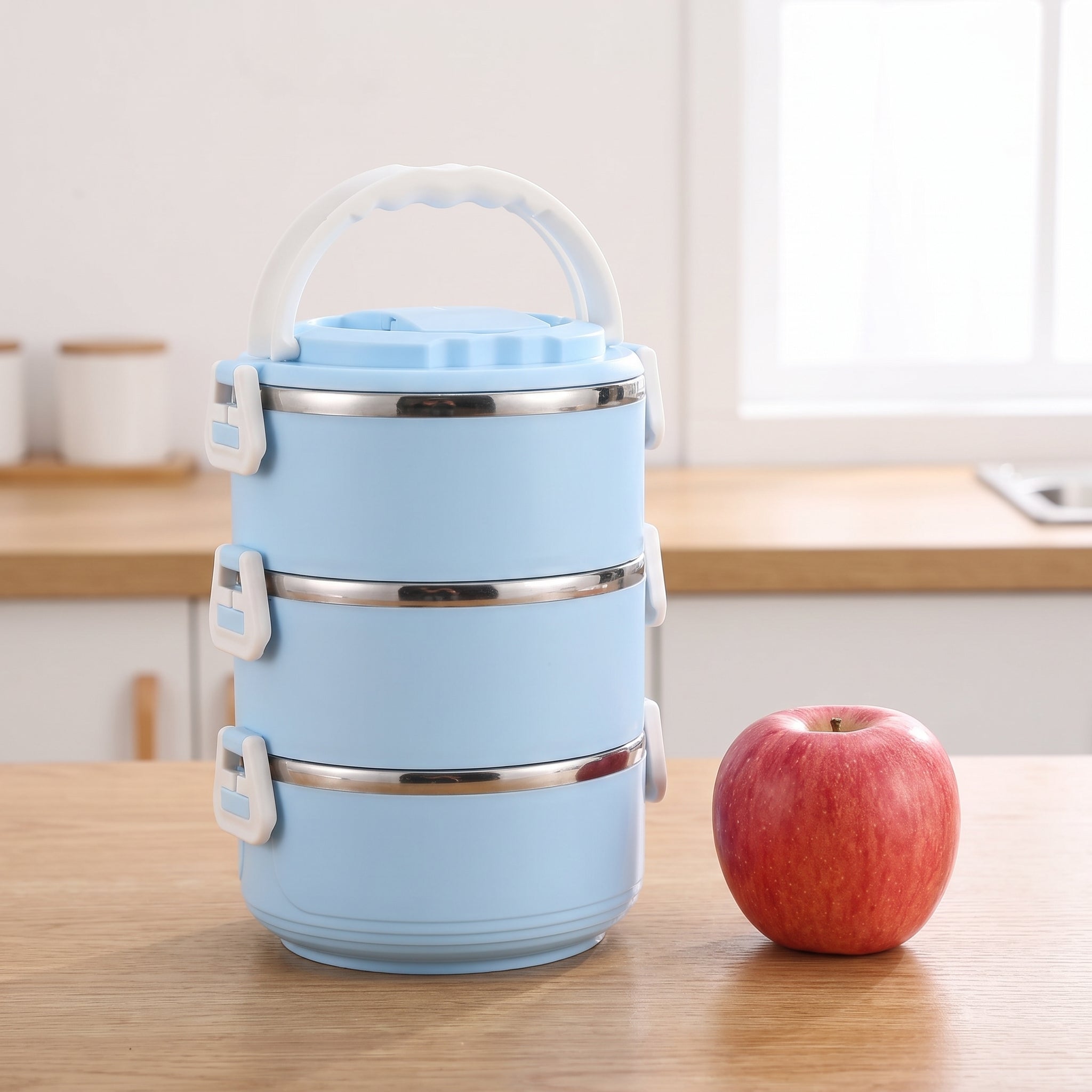 Insulated Lunch Box Bento Food Storage Container Multi-Tiered - scale