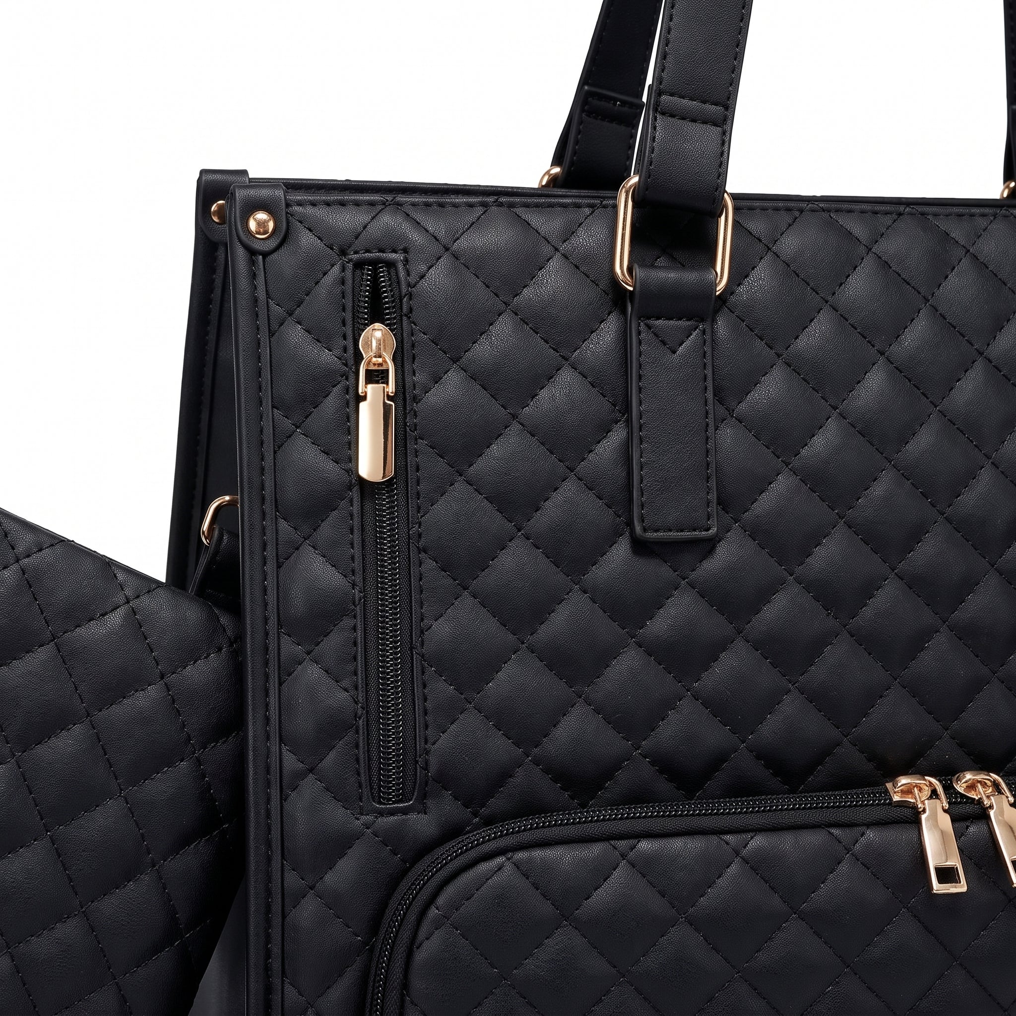 Women's Lunch Bag Insulated Lunch Tote Bag Laptop Bag Quilted Pouch - detail