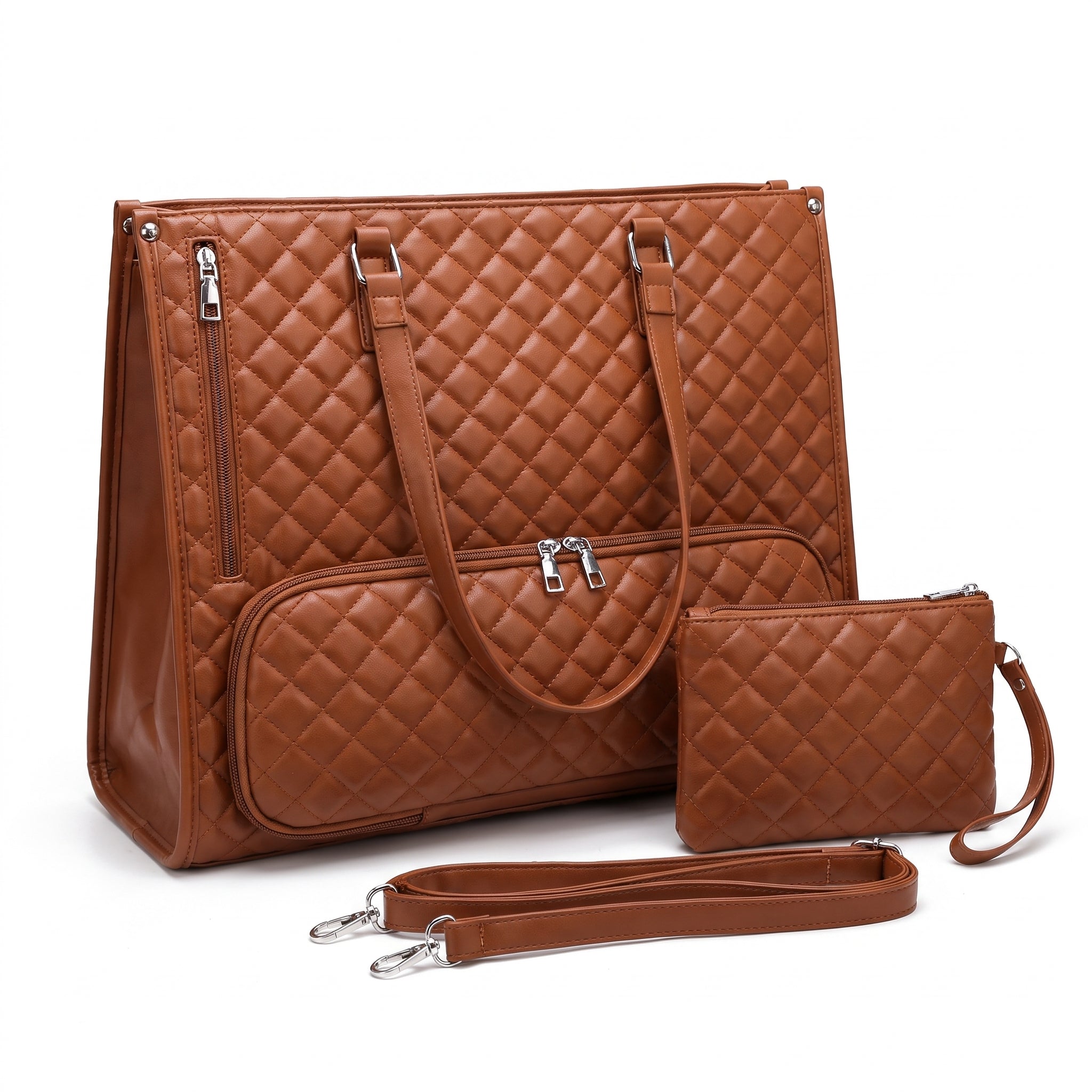 Women's Lunch Bag Insulated Lunch Tote Bag Laptop Bag Quilted Pouch - Image 3