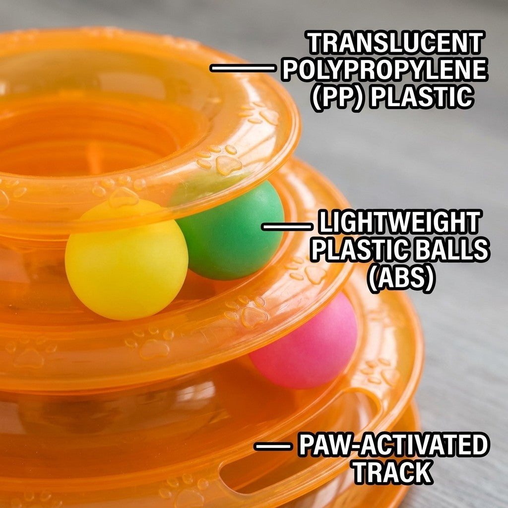 cat toy tower close-up construction and materials