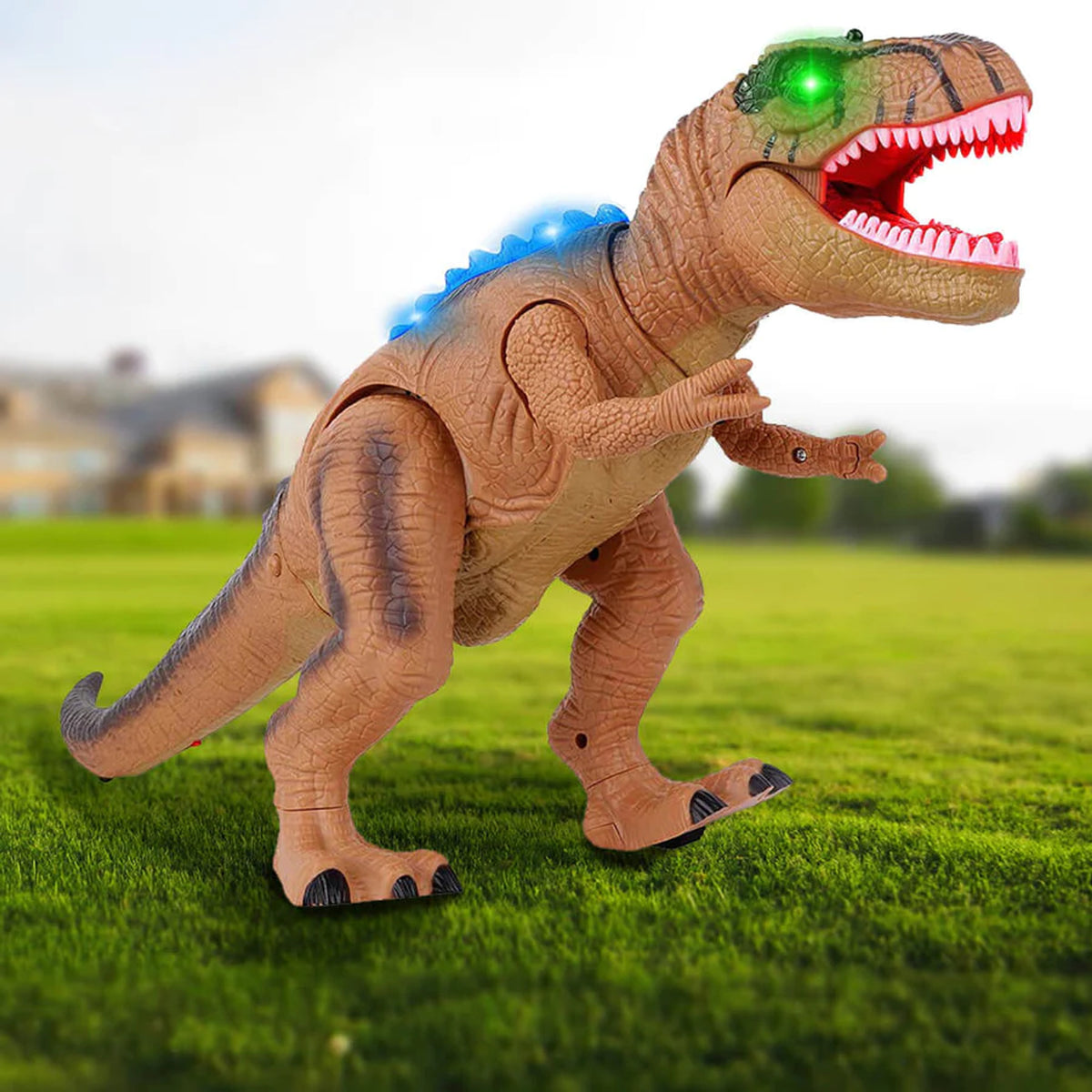 Interactive Dinosaur Toy With Remote Control Walking Action Roaring Sounds & LED Light Effects - Image 2