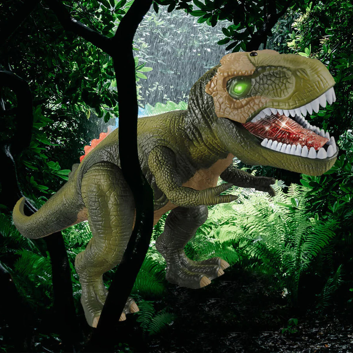 Interactive Dinosaur Toy With Remote Control Walking Action Roaring Sounds & LED Light Effects - Image 6