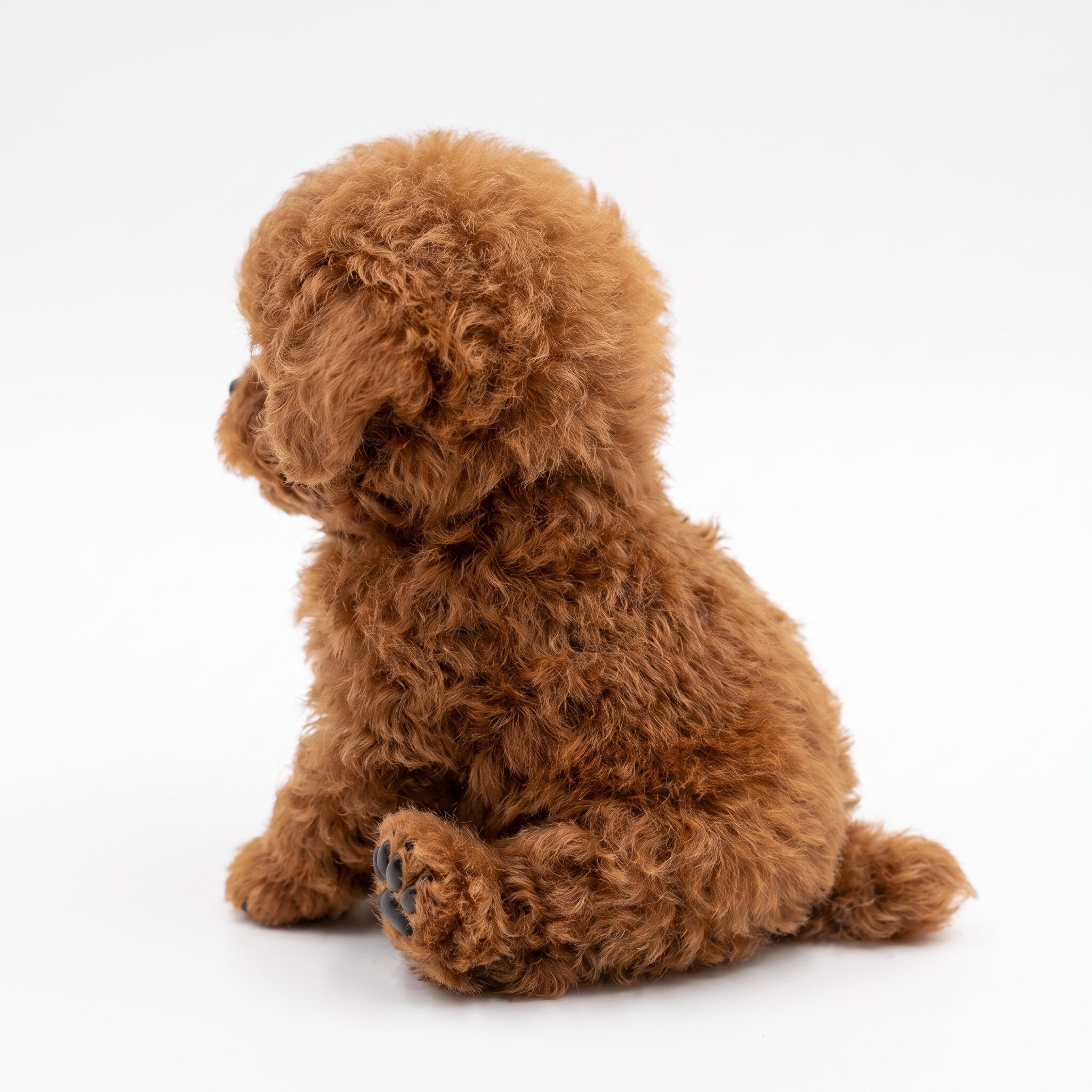 Realistic Robot Puppy Reddish-brown And White Plush - angle