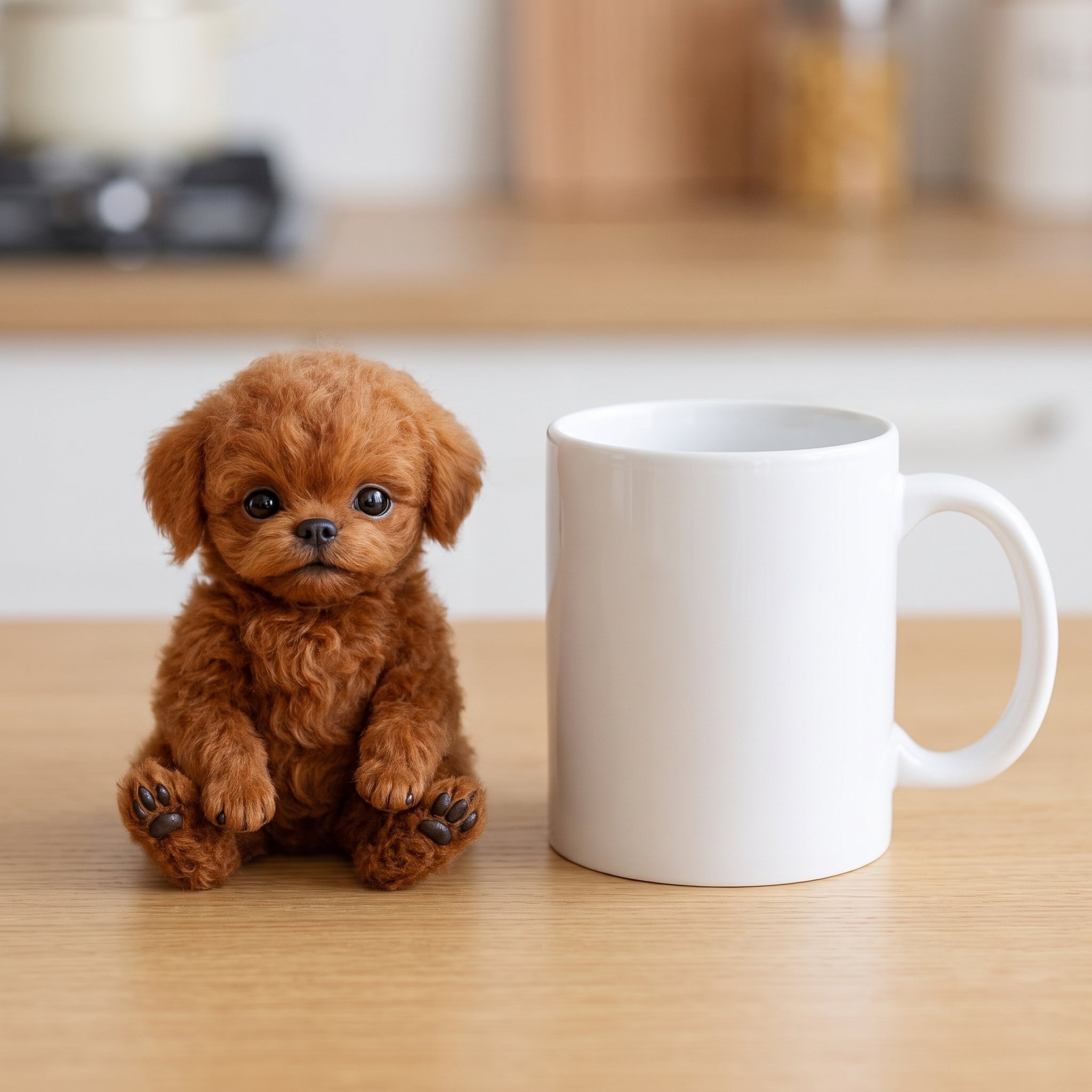 Realistic Robot Puppy Reddish-brown And White Plush - scale