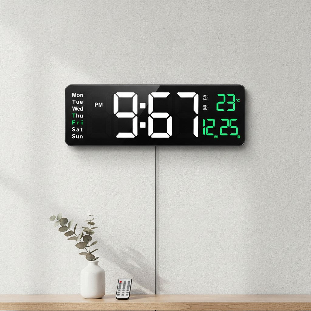 jumbo led wall clock in use, lifestyle scene