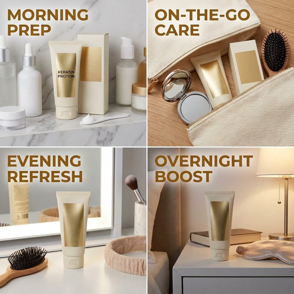keratin hair treatment cream in a daily routine