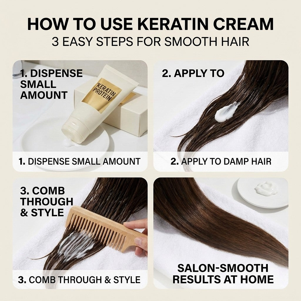 keratin hair treatment cream how to use in 3 steps