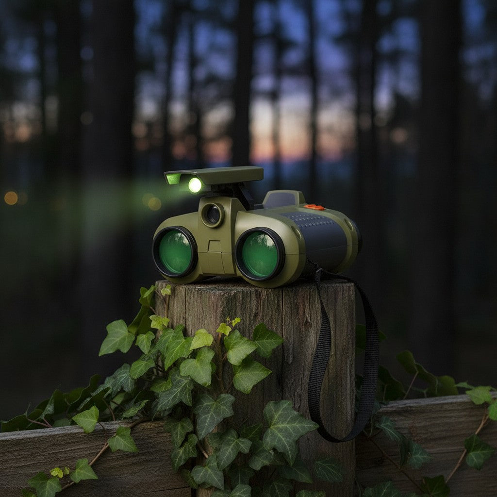 kids toy binoculars in use, lifestyle scene
