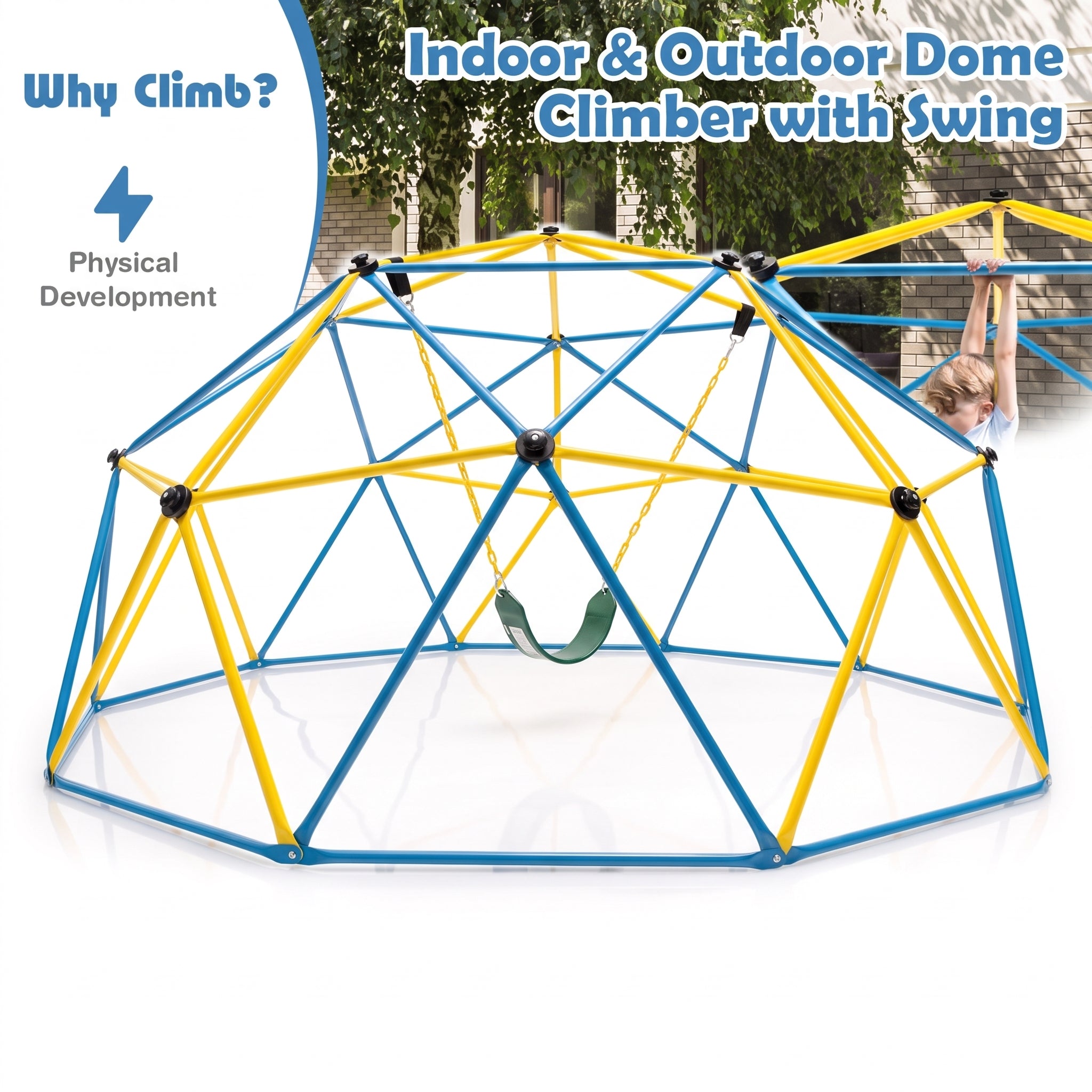 Geometric Dome Climber Climbing Backyard Jungle Gym Swing - studio