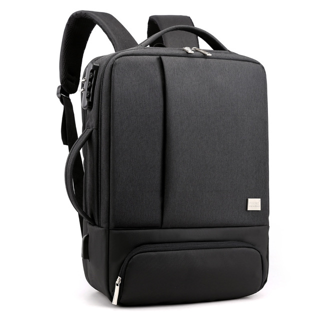 Laptop Bag Backpack 15.6 Inch Two-Tone USB Charging Port Lock - Image 10