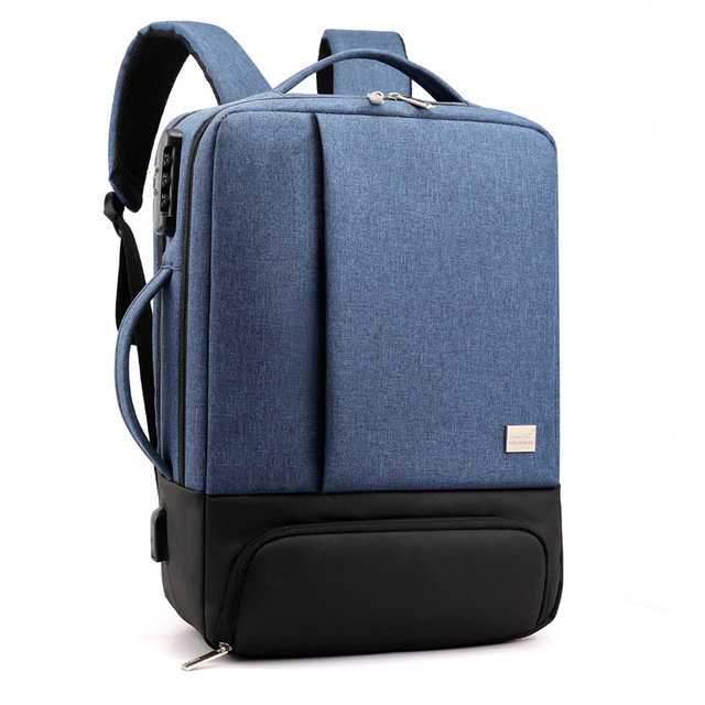 Laptop Bag Backpack 15.6 Inch Two-Tone USB Charging Port Lock - Image 11