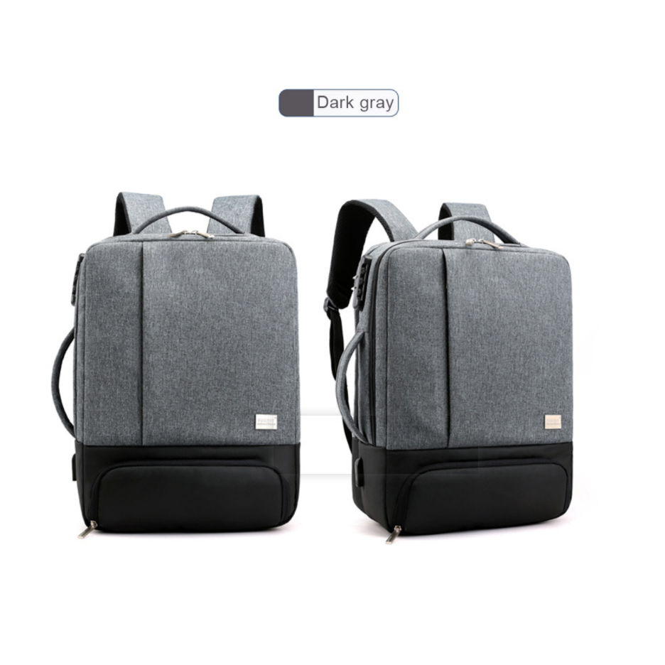 Laptop Bag Backpack 15.6 Inch Two-Tone USB Charging Port Lock - Image 12
