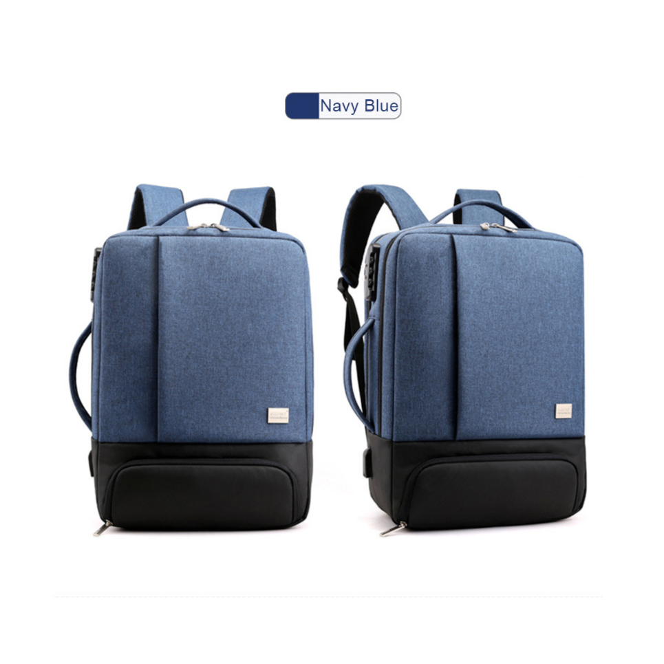Laptop Bag Backpack 15.6 Inch Two-Tone USB Charging Port Lock - Image 14
