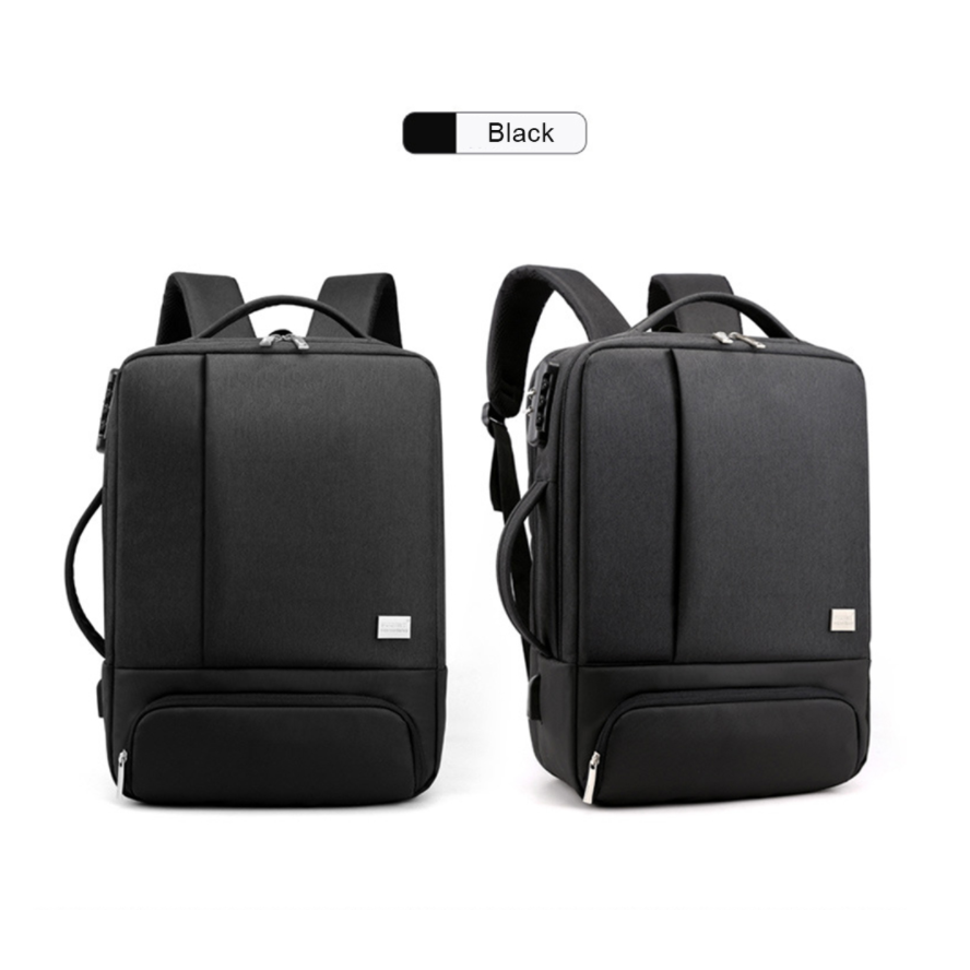 Laptop Bag Backpack 15.6 Inch Two-Tone USB Charging Port Lock - Image 9