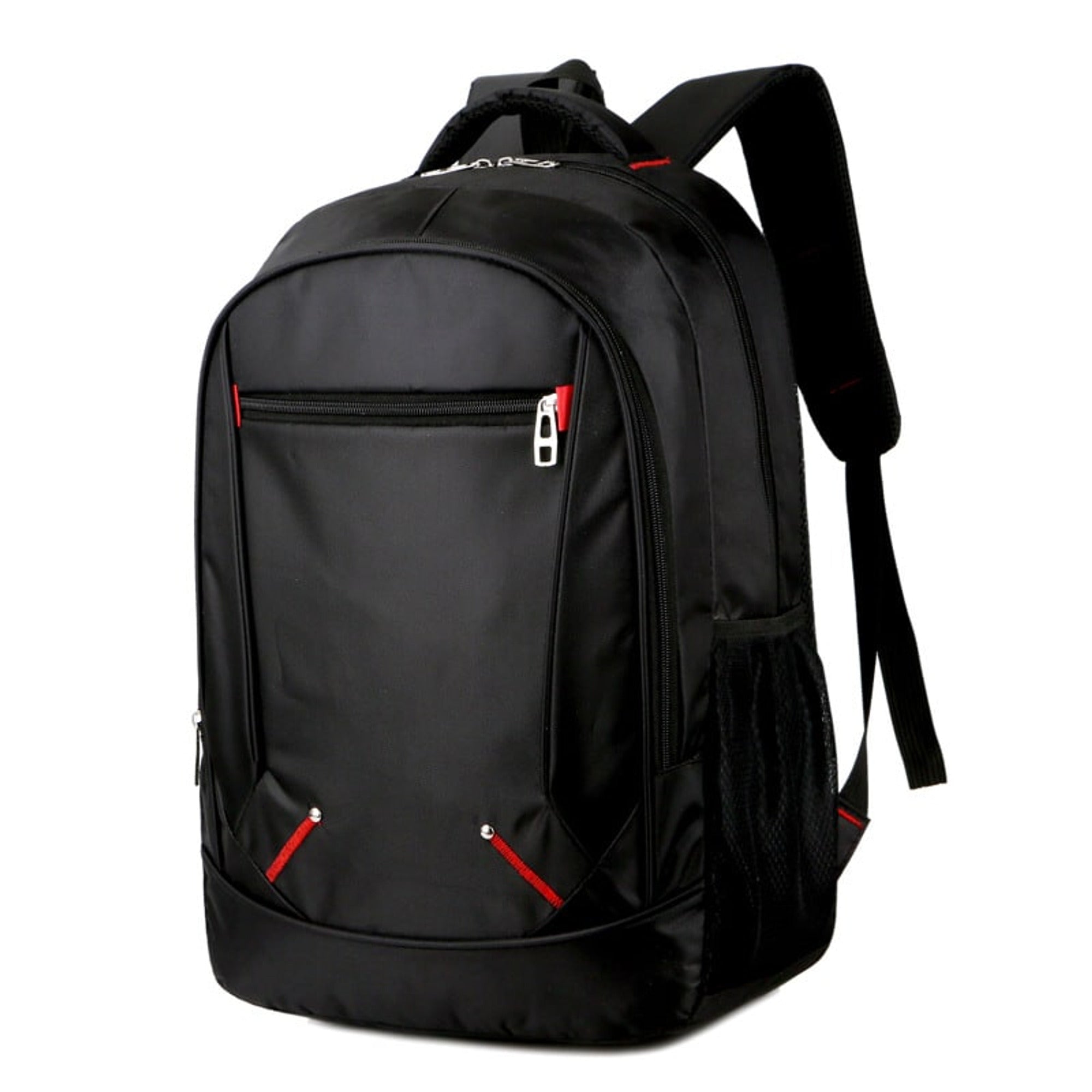 Laptop Bag Black Backpack Multiple Compartments Red Accents - Image 4