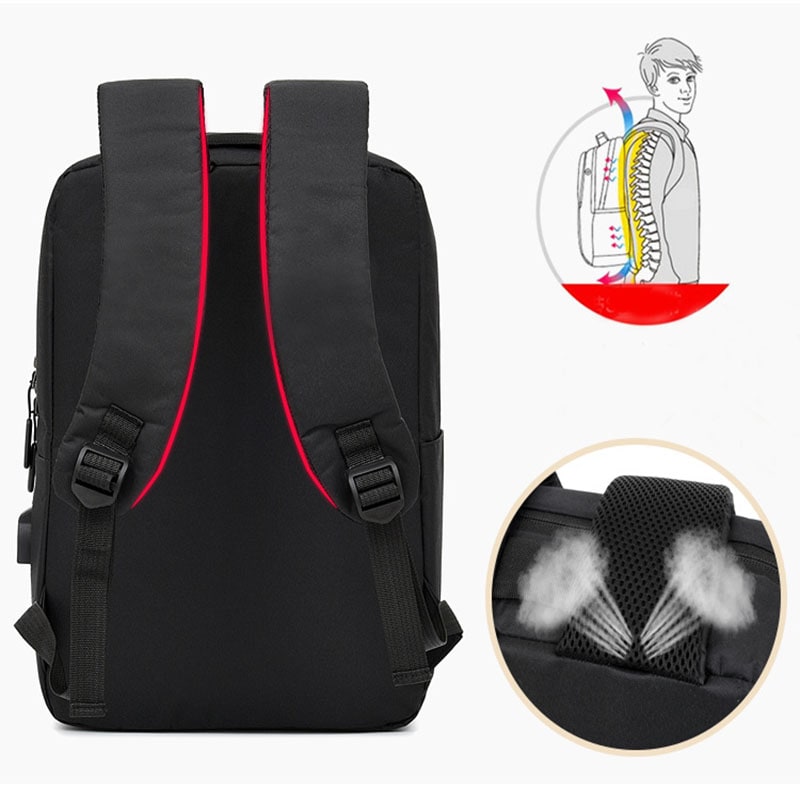 Laptop Bag Business Backpack Large Capacity USB Port Leisure Travel - Image 10