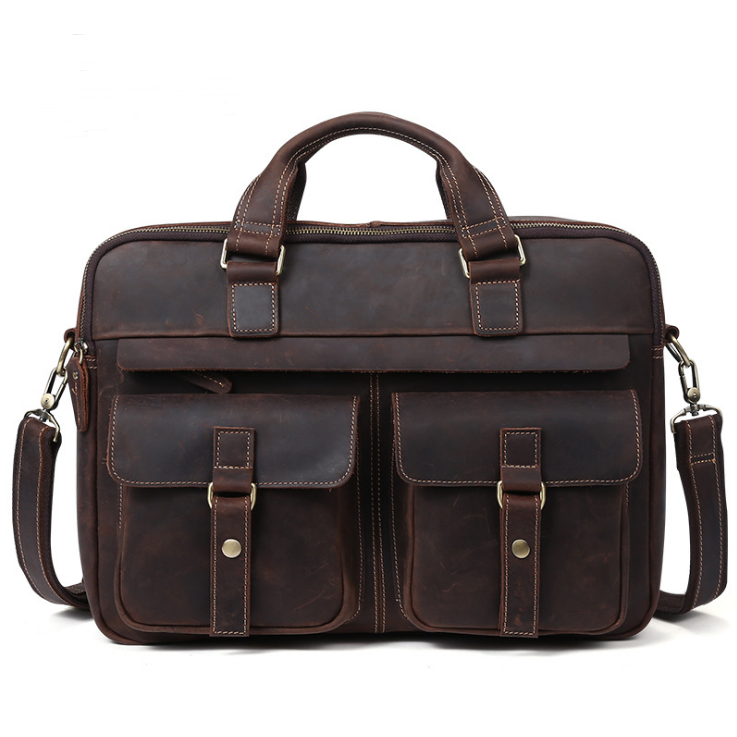 Laptop Bag Leather Briefcase Messenger - Image 2