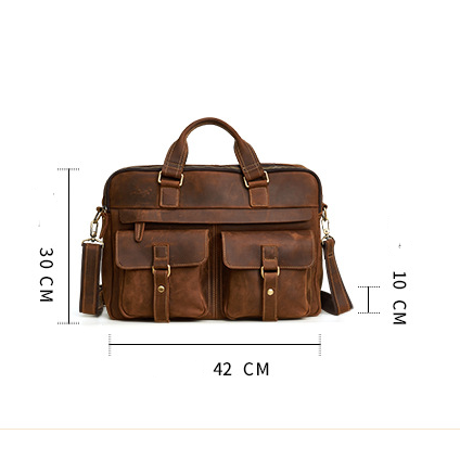 Laptop Bag Leather Briefcase Messenger - Image 3
