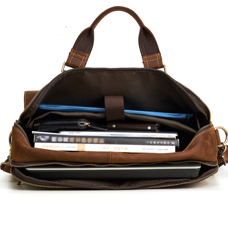 Laptop Bag Leather Briefcase Messenger - Image 7