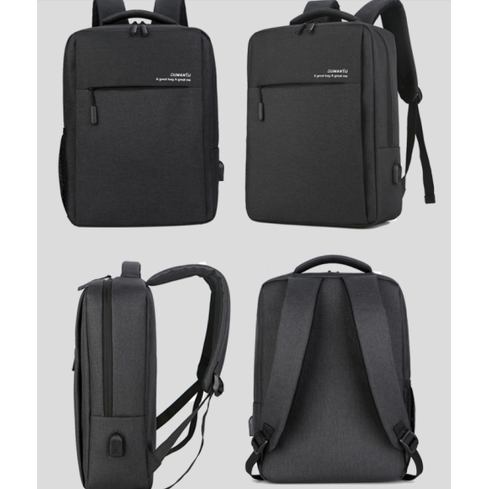 Laptop Bag Rechargeable Backpack Dark Grey Fabric Rectangular - Image 5