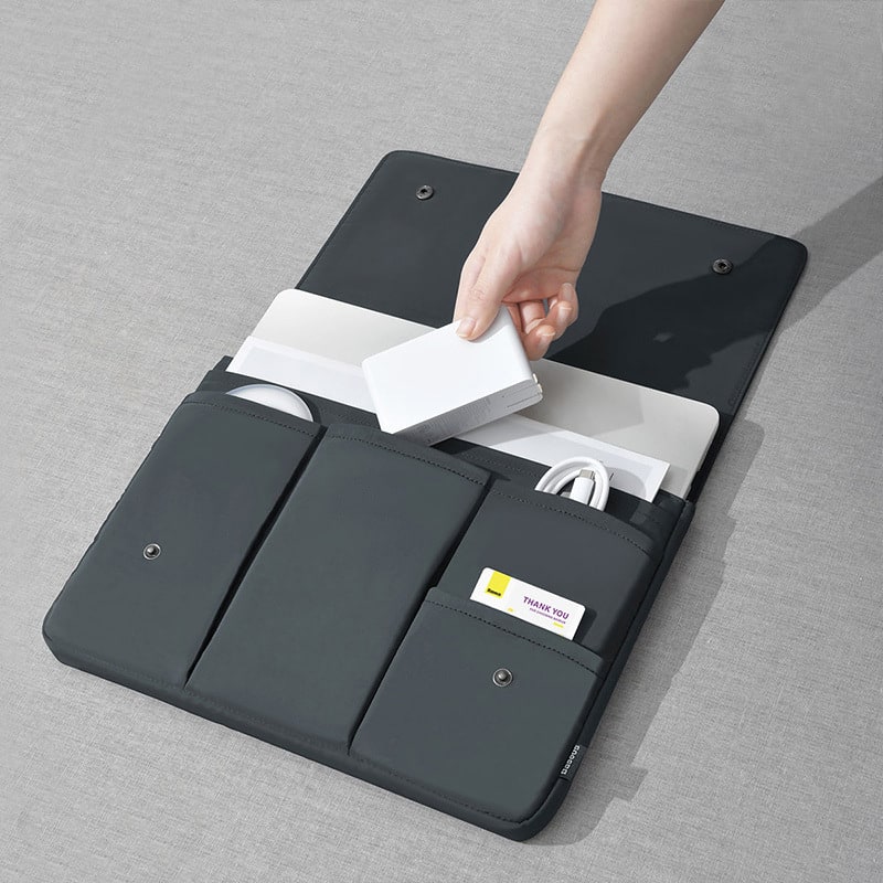 Laptop Bag Sleeve Organizer Multi Pocket Flap Closure - Image 4