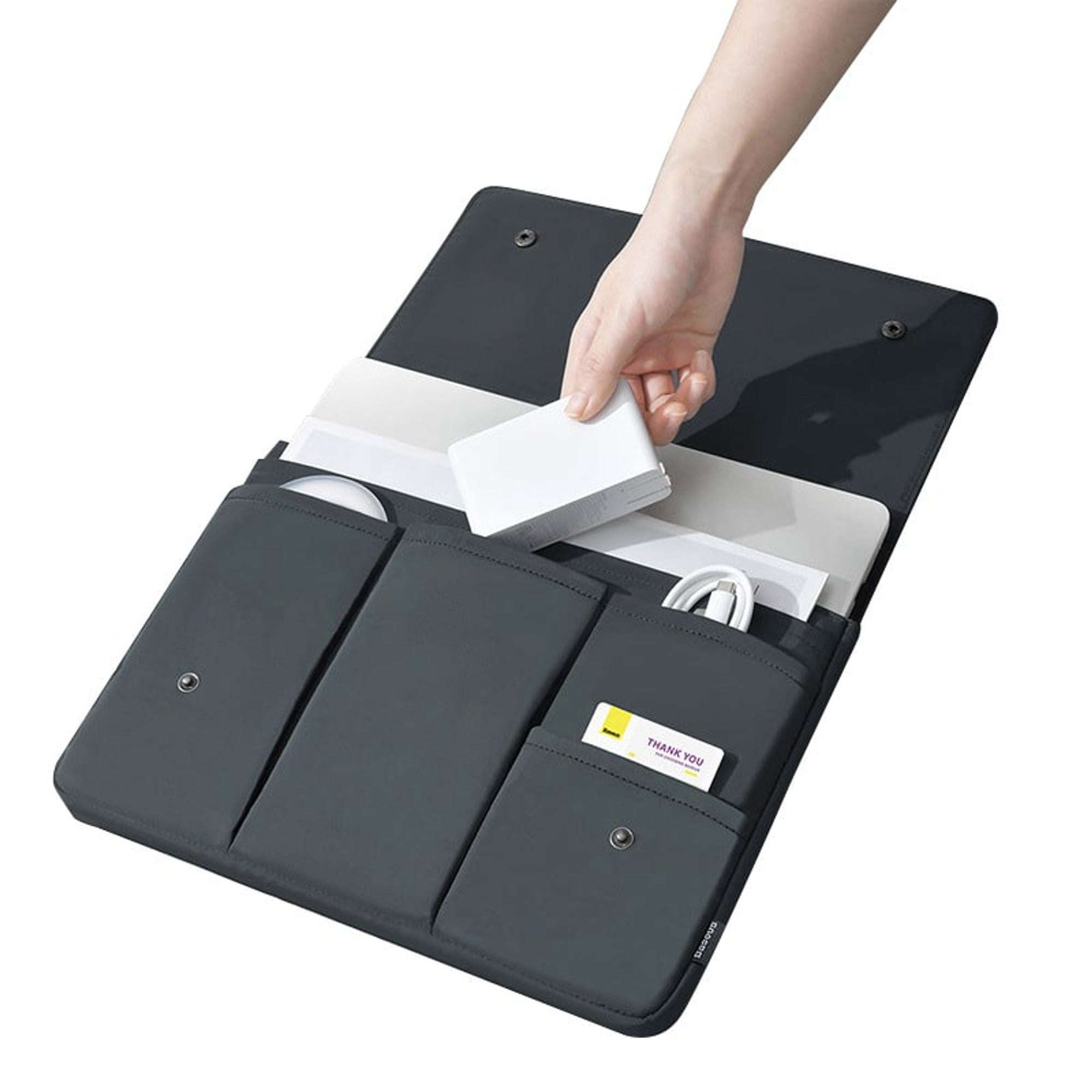 Laptop Bag Sleeve Organizer Multi Pocket Flap Closure - Image 6