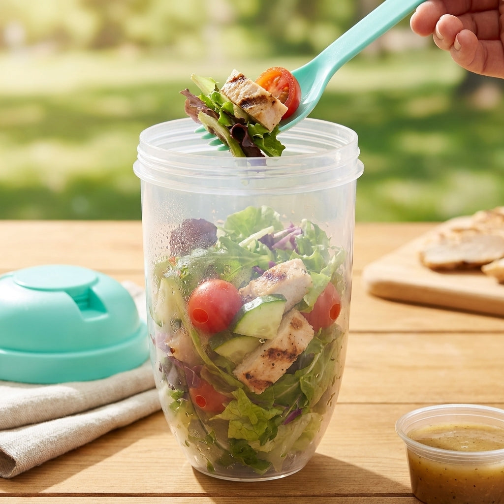 Leakproof Salad Cup with Fork - Image 4