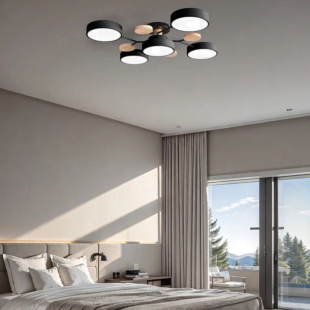 LED Ceiling Light Semi-Flush Ceiling Light Light Modern Multi-Arm Wood - Image 29