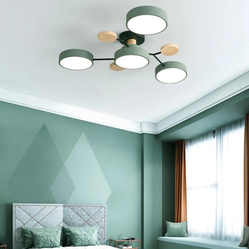 LED Ceiling Light Semi-Flush Ceiling Light Light Modern Multi-Arm Wood - Image 33