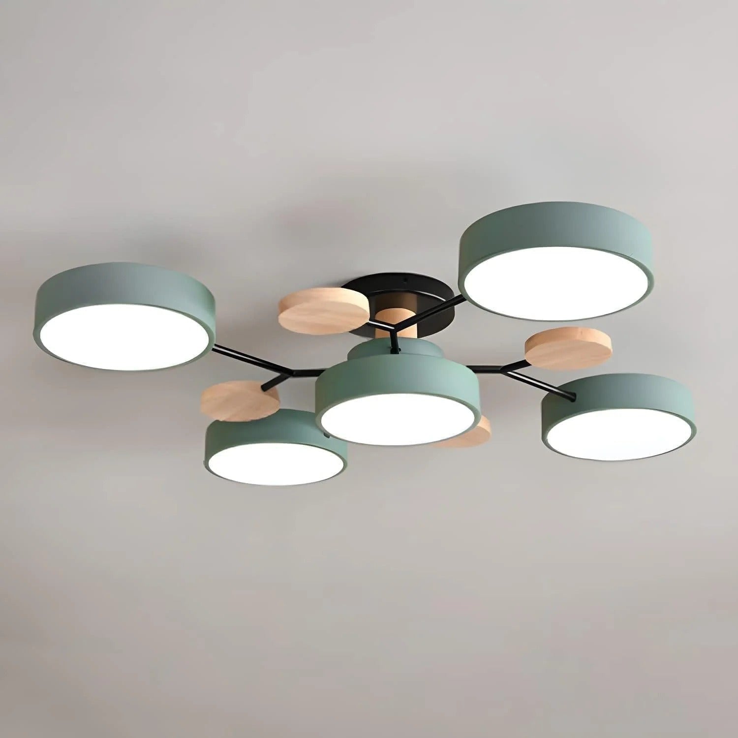 LED Ceiling Light Semi-Flush Ceiling Light Light Modern Multi-Arm Wood - Image 41